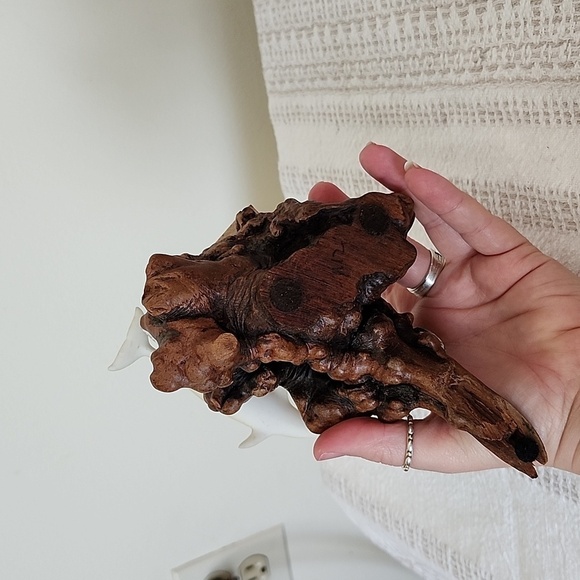 John Perry Double Dolphins Sculpture Figurine on Burl Wood Base - Picture 6 of 8